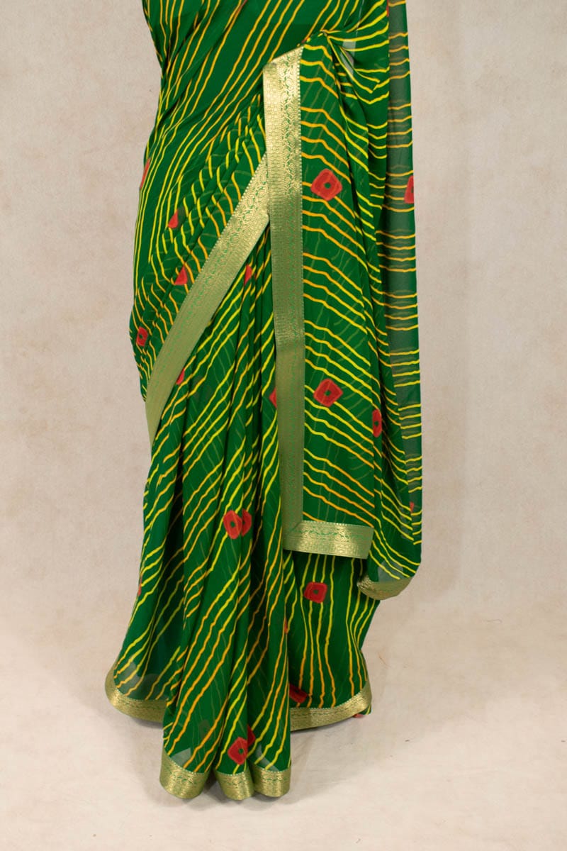 Leheriya Bandhani Saree in Georgette - Pure Elegance Unleashed - KANHASAREE