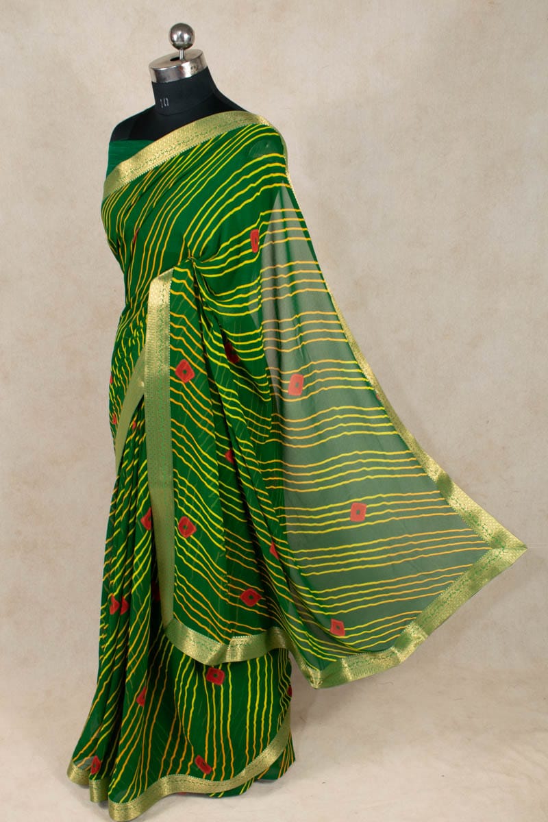 Leheriya Bandhani Saree in Georgette - Pure Elegance Unleashed - KANHASAREE