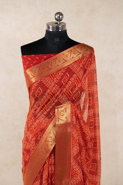 Jaipuri Bandhani Georgette Saree by KSDS - KANHASAREE