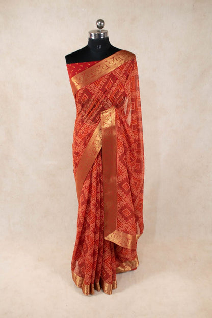 Jaipuri Bandhani Georgette Saree by KSDS - KANHASAREE