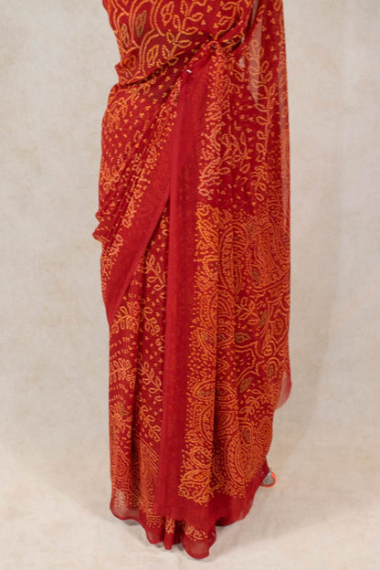 Bandhej Georgette Saree: Elegant Rajasthani Bandhani Craftsmanship - KANHASAREE