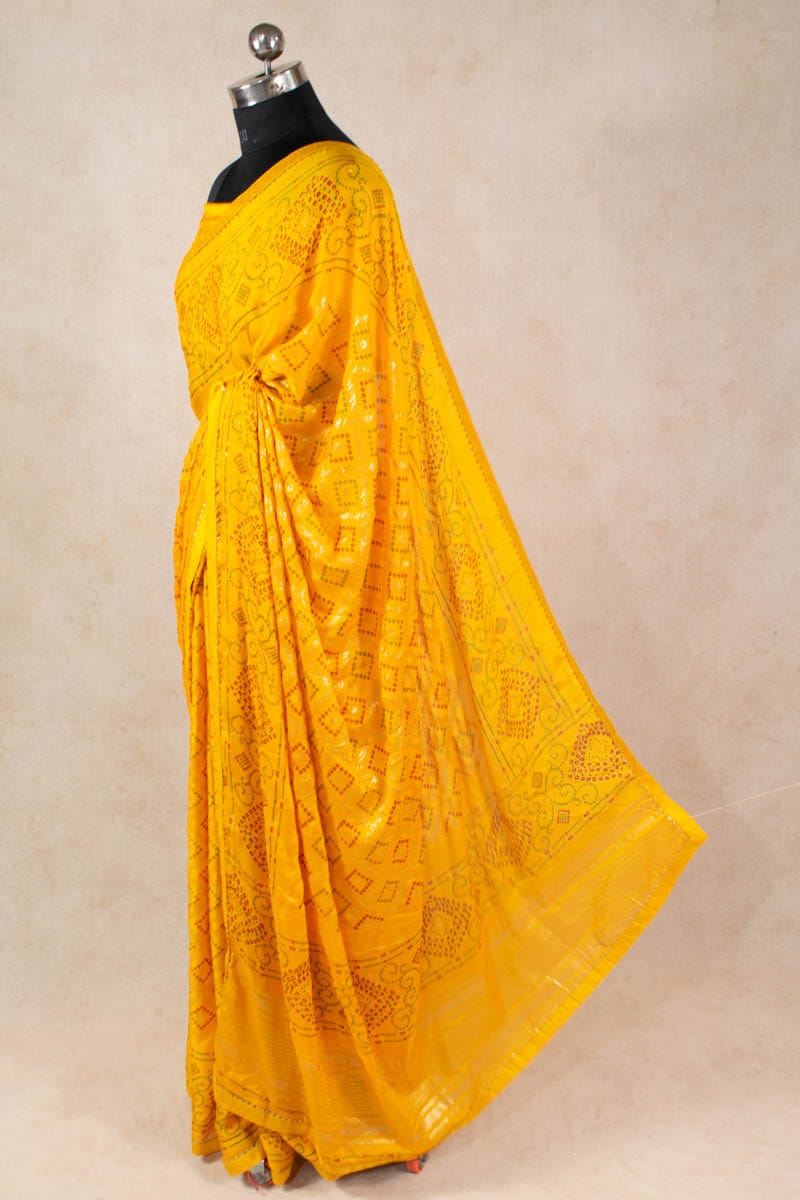 Jaipuri Bandhani Georgette Saree - KANHASAREE