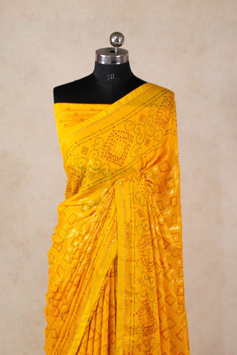 Jaipuri Bandhani Georgette Saree - KANHASAREE