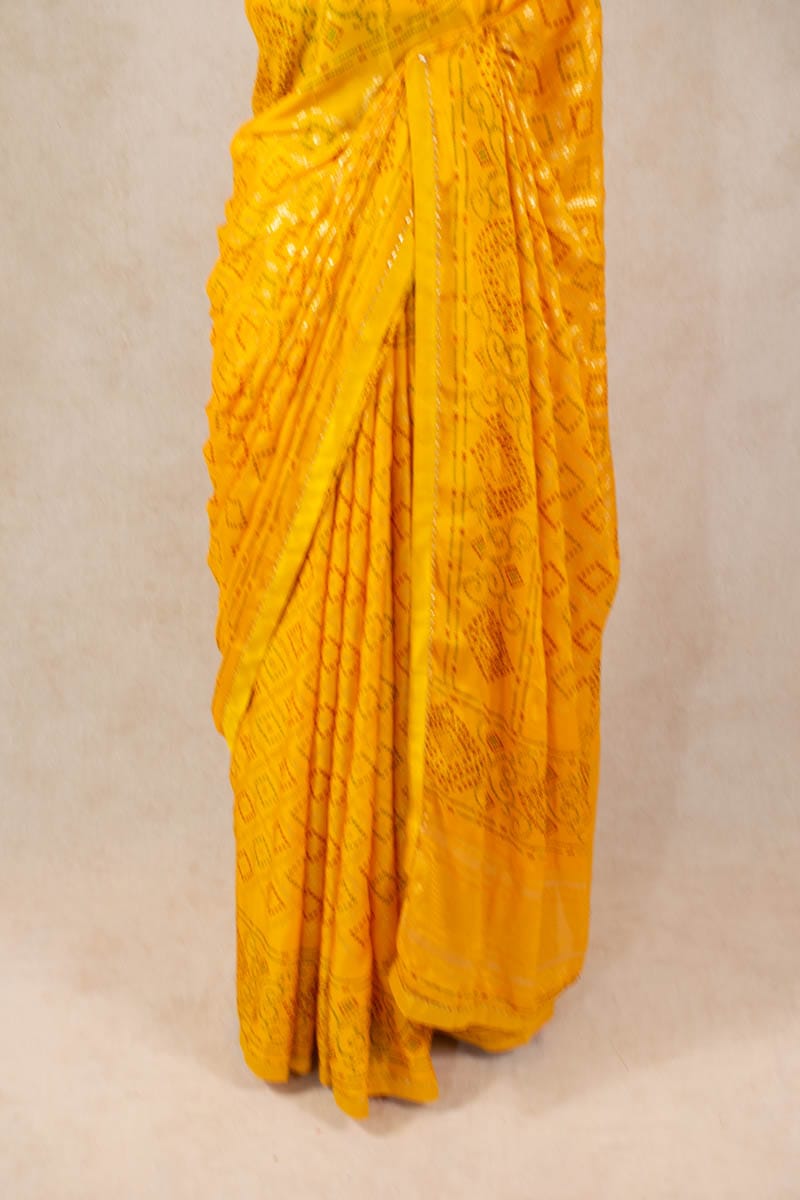 Jaipuri Bandhani Georgette Saree - KANHASAREE