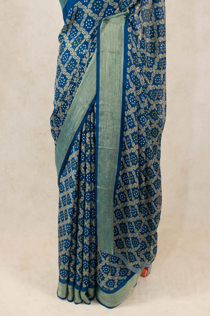 Jaipuri Printed Malmal Cotton Saree with Blouse - KC110916