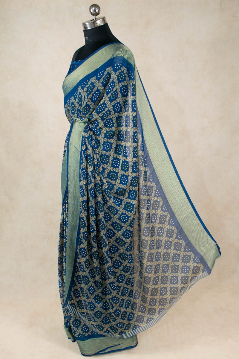 Jaipuri Bandhani Georgette Saree - Traditional Elegance - KANHASAREE