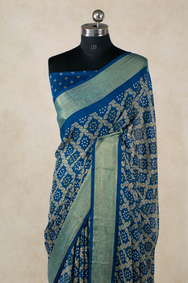 Jaipuri Bandhani Georgette Saree - Traditional Elegance - KANHASAREE