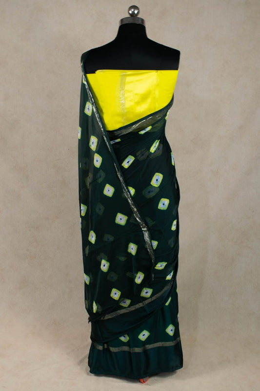 Jaipuri Bandhani Chinon Hand Tied Dyed Saree - Kanhasarees by ksds