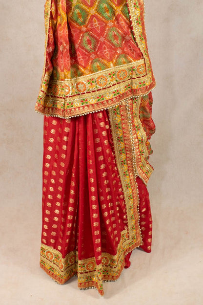 Pure Georgette Half n Half Lehenga Saree - KANHASAREE