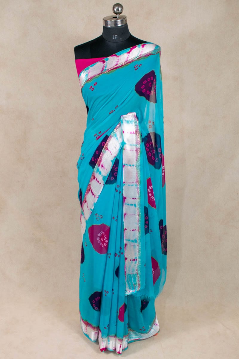 Pure Georgette Multi Bandhani Saree - Embrace Timeless Elegance - KANHASAREE