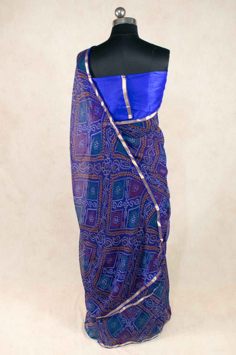 Chiffon saree beautiful chunri pattern made by sat Vachan sarees