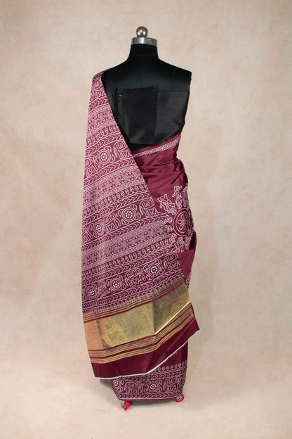 Dazzling Dola Silk Bandhani Saree with Golden Patta - KANHASAREE