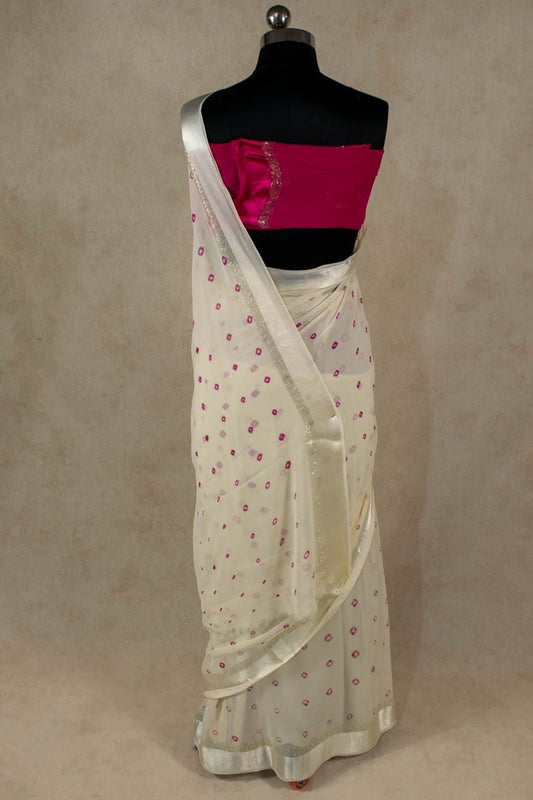 Elegant Bandhani Georgette Saree - Kanhasarees by ksds
