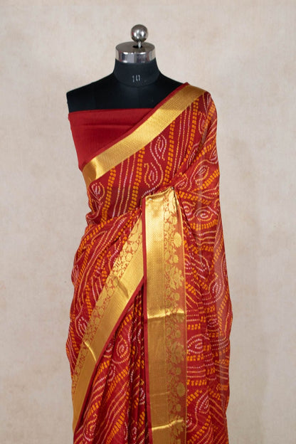 Elegance Redefined: Pure Georgette Bandhani Saree - KANHASAREE