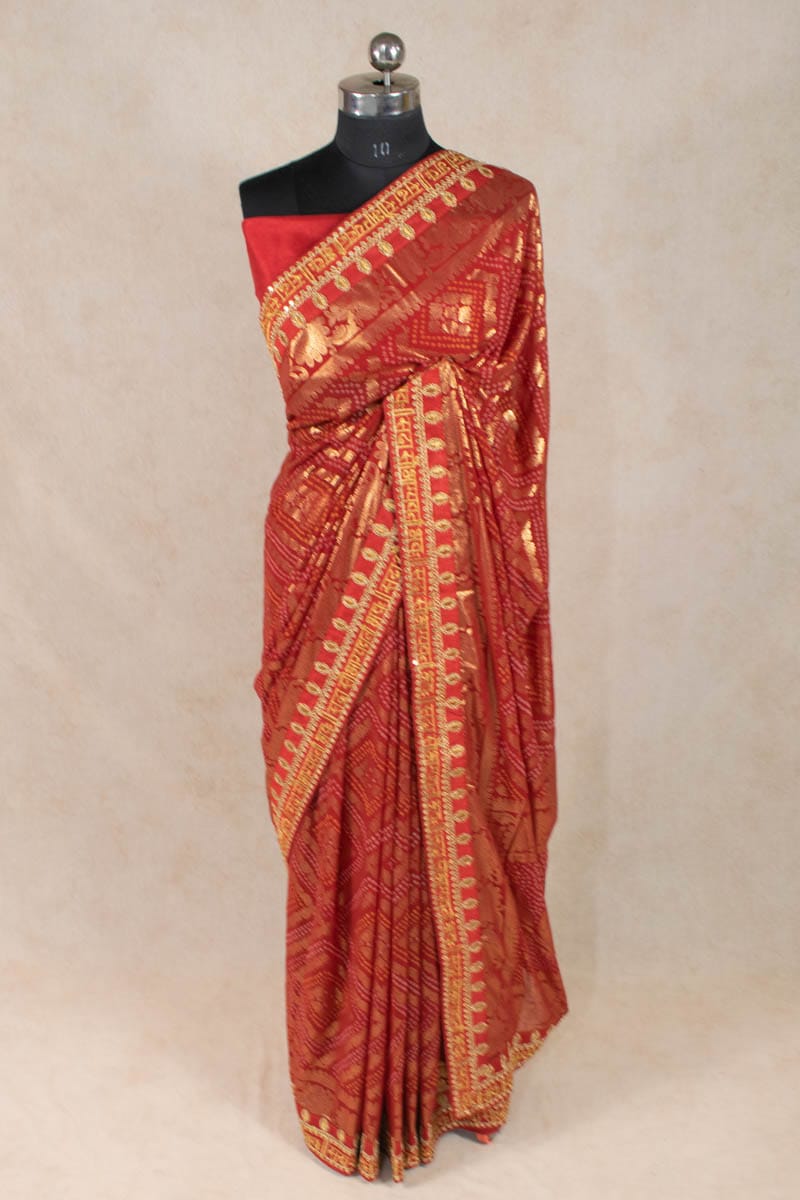 Elegant Georgette Gota Work Border Saree - KANHASAREE