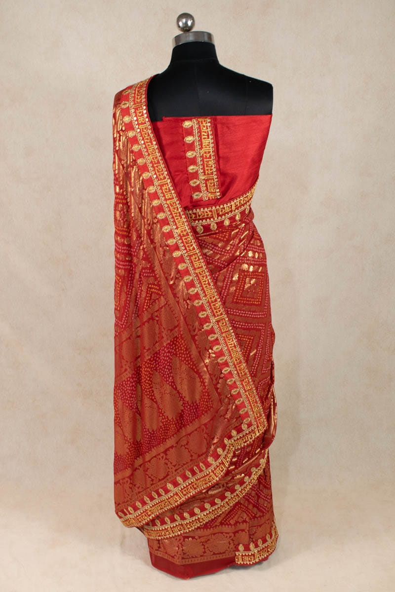 Elegant Georgette Gota Work Border Saree - KANHASAREE