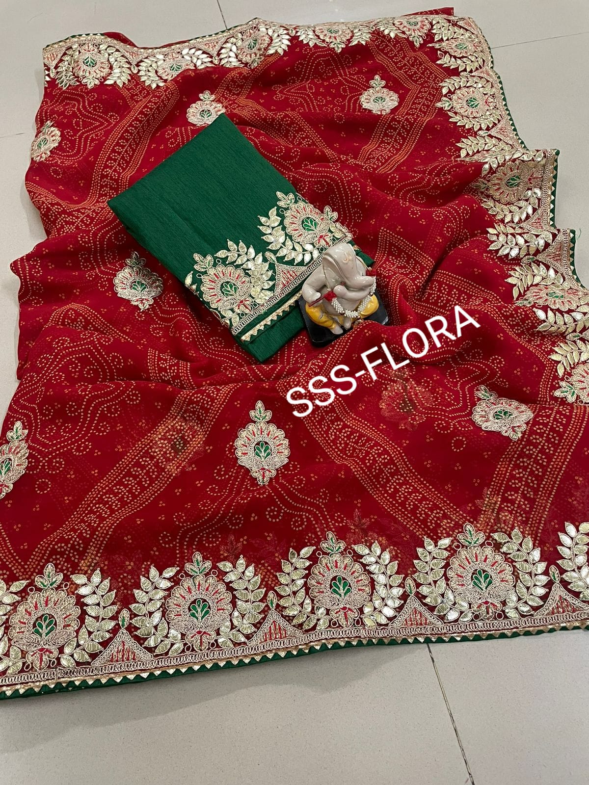 Exquisite Bandhej Georgette Saree with Gottapati Pallu - KANHASAREE