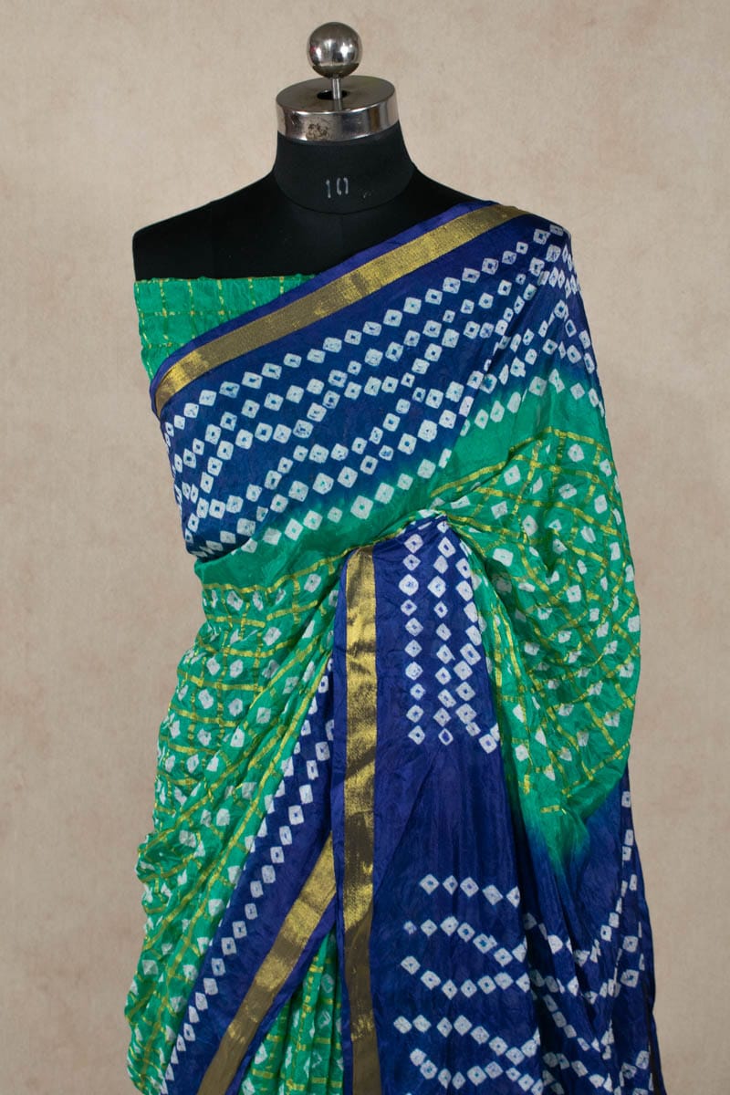 Art Silk Gharchola Saree with Small Checks - KANHASAREE