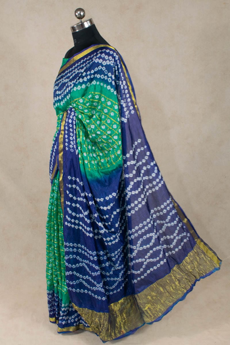 Art Silk Gharchola Saree with Small Checks - KANHASAREE