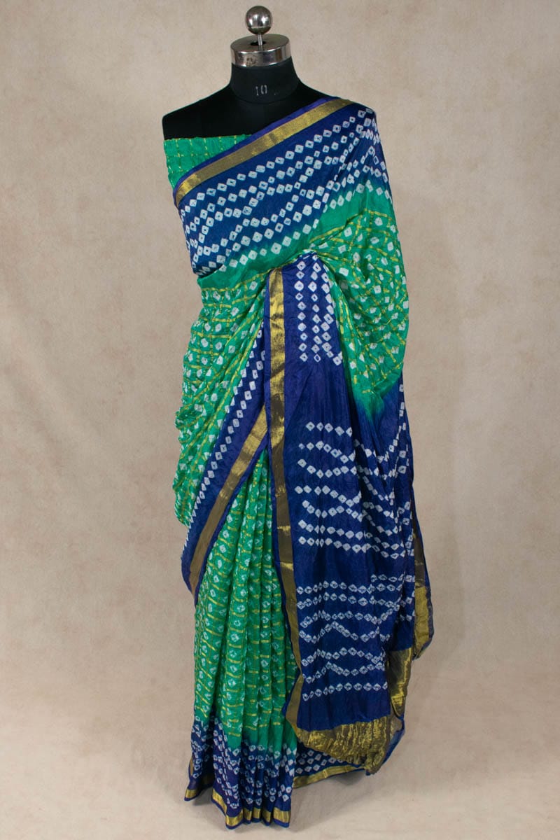 Art Silk Gharchola Saree with Small Checks - KANHASAREE