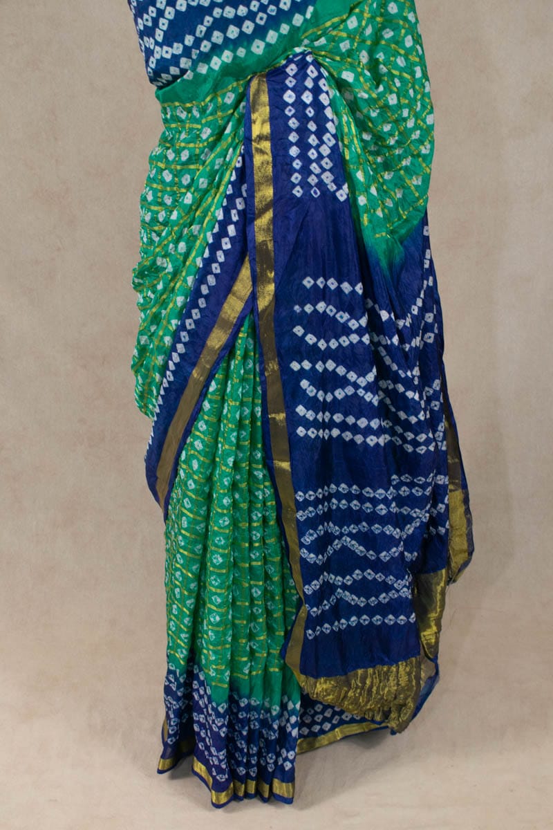 Art Silk Gharchola Saree with Small Checks - KANHASAREE