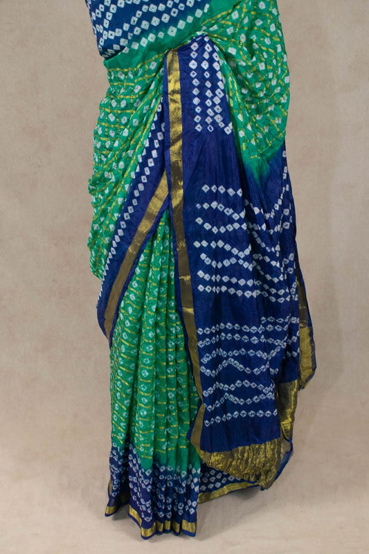 Art Silk Gharchola Saree with Small Checks - Kanhasarees by ksds
