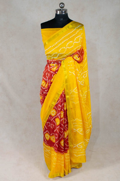 Elegance in Motion: Art Silk Bandhani Saree by KSDS - KANHASAREE