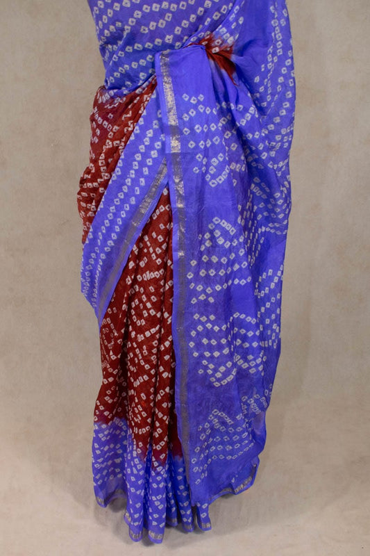 Elegant Art Silk Bandhani Saree - Kanhasarees by ksds