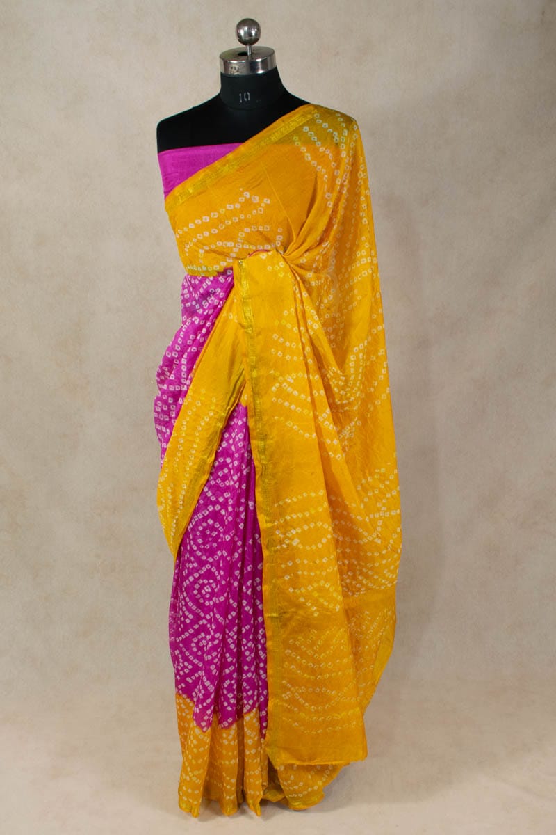 Elegant Art Silk Bandhani Saree - KANHASAREE