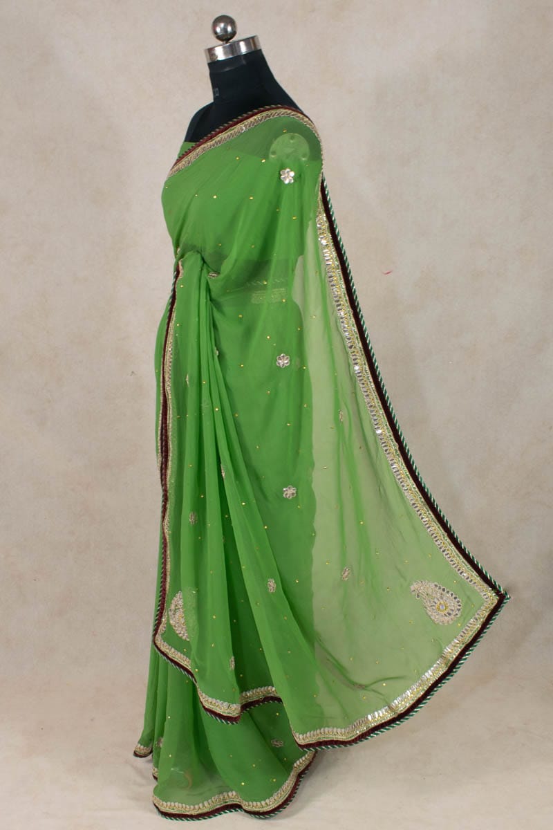 Elegant Georgette Handwork Gota Patti Saree by KSDS - KANHASAREE