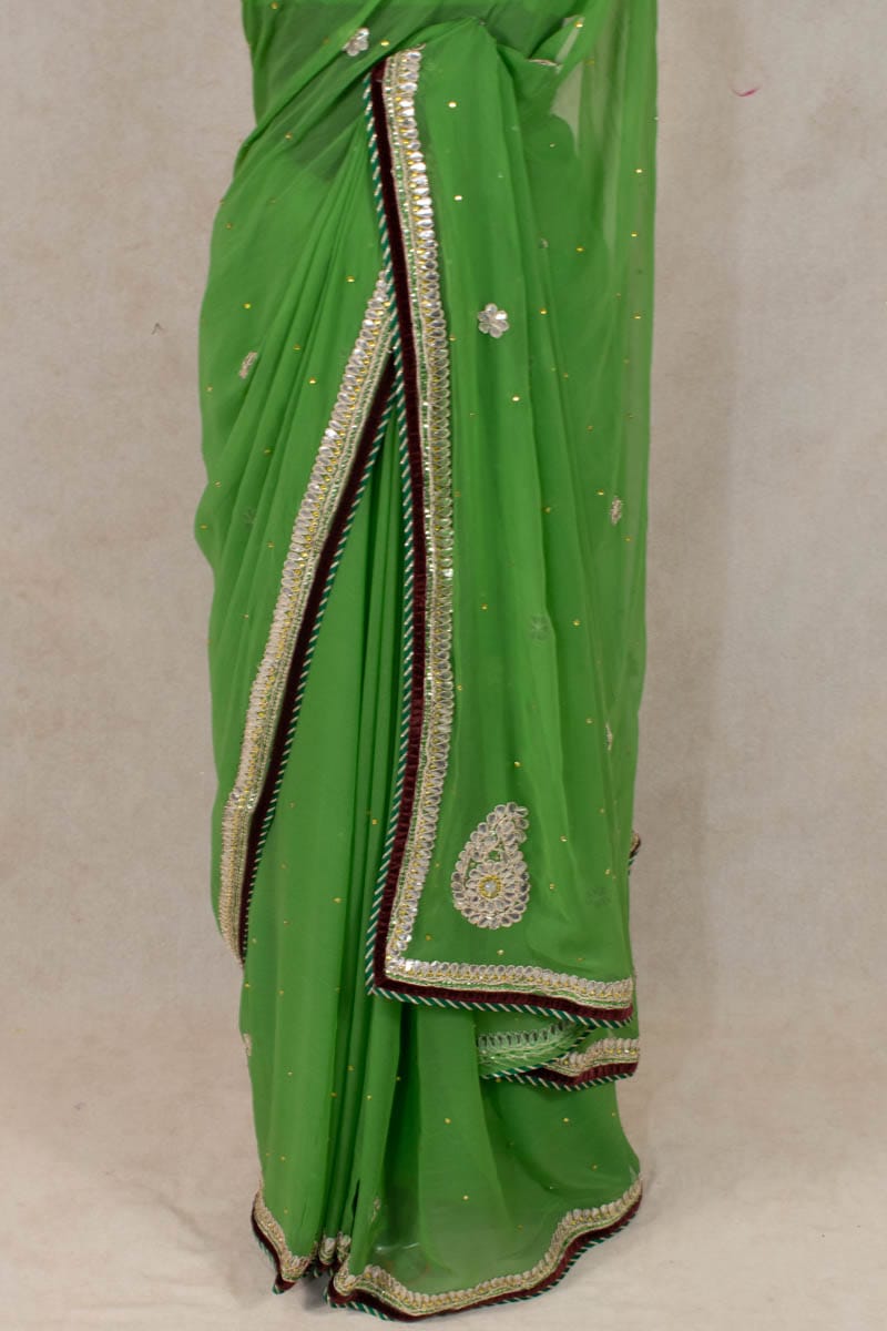 Elegant Georgette Handwork Gota Patti Saree by KSDS - KANHASAREE