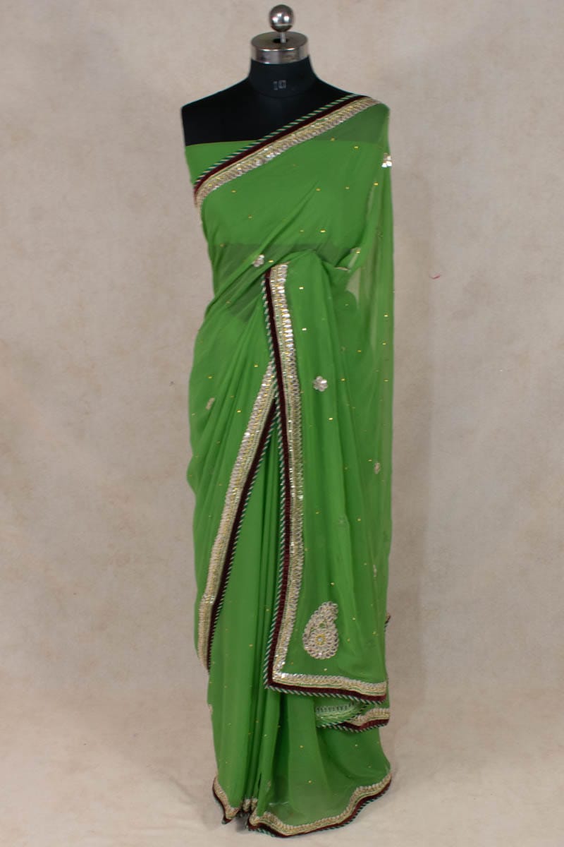 Elegant Georgette Handwork Gota Patti Saree by KSDS - KANHASAREE