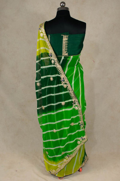 Elegance Redefined: Georgette  Gota Patti Saree - KANHASAREE