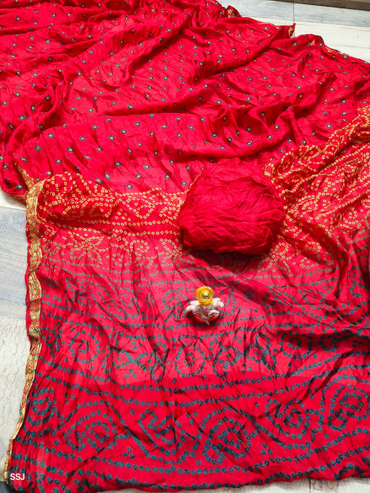 Jaipuri bandhani saree tie dye saree in art silk