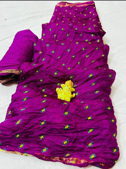 Jaipuri bandhani saree tie dye saree in art silk