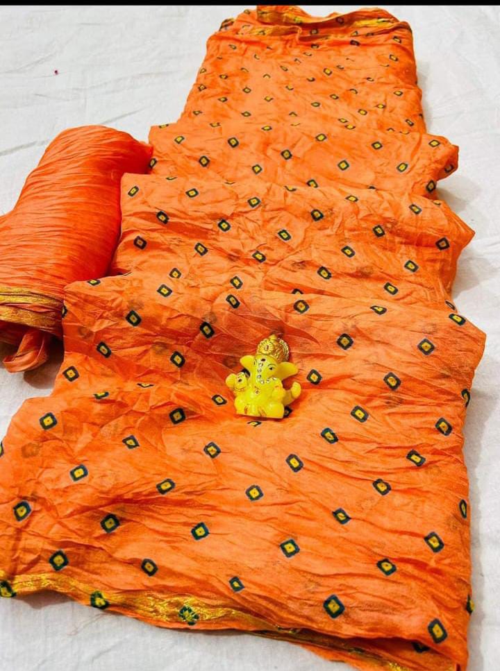 Jaipuri bandhani saree tie dye saree in art silk