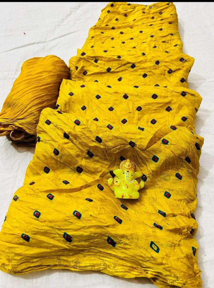 Jaipuri bandhani saree tie dye saree in art silk