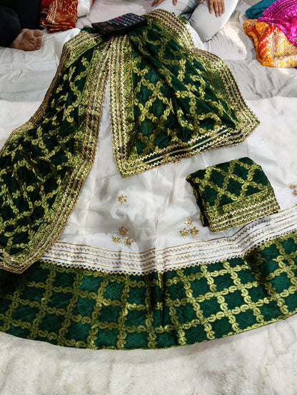 Cosmos Silk Lehenga with Jaipuri Gota Work & Ghatchola Dupatta
