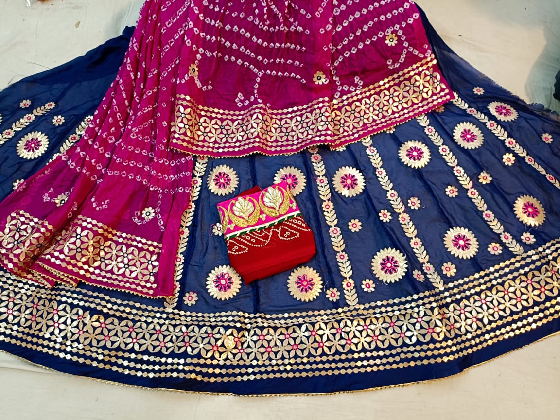 Jaiprui Gotapatti Lehnga in chinon fabric - KANHASAREE