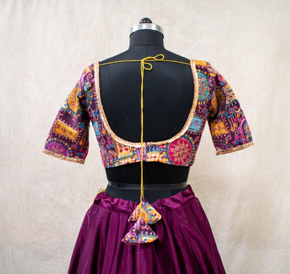 close-up of rich silk fabric texture in deep purple shade