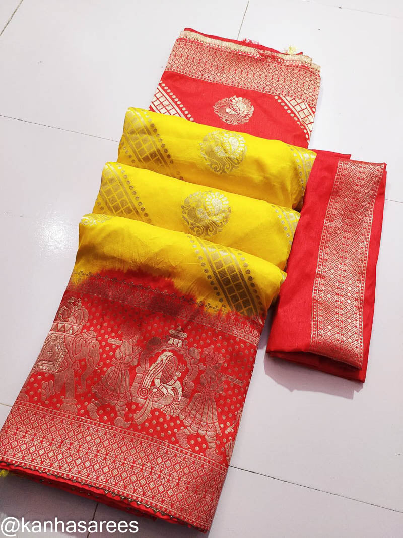 Dola silk zari border saree - KANHASAREE