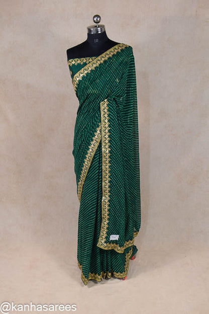 Georgette gotapatti border leheriya saree - KANHASAREE