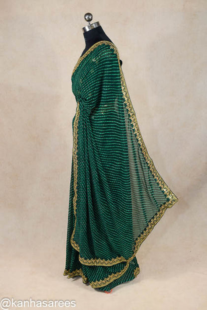 Georgette gotapatti border leheriya saree - KANHASAREE