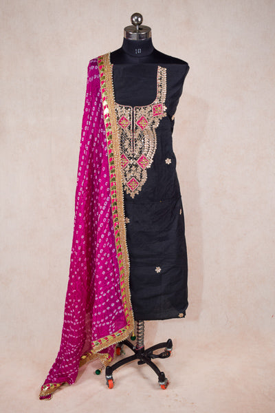 Gotapatti hand work suit  with dupatta - unstitched - KANHASAREE