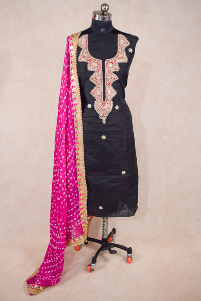 Gotapatti hand work suit  with dupatta - unstitched - KANHASAREE