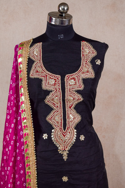 Gotapatti hand work suit  with dupatta - unstitched - KANHASAREE