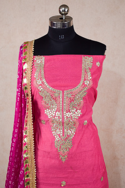 Gotapatti hand work suit  with dupatta - unstitched - KANHASAREE