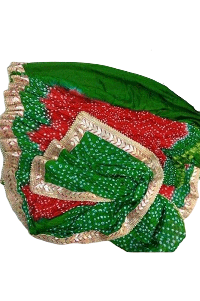 Art Silk Bandhani Saree with Gota Work Border - Kanhasarees by ksds