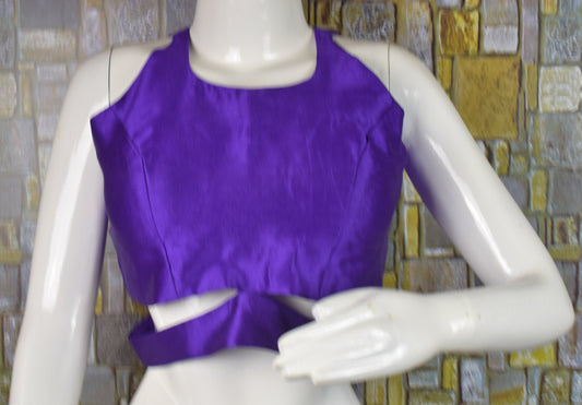 Readymade saree blouse Custom made scoop neck Raw Silk fabric Blouse Sleeveless Indian Ethnic Wear Custom Crop top micro made to order - Kanhasarees by ksds