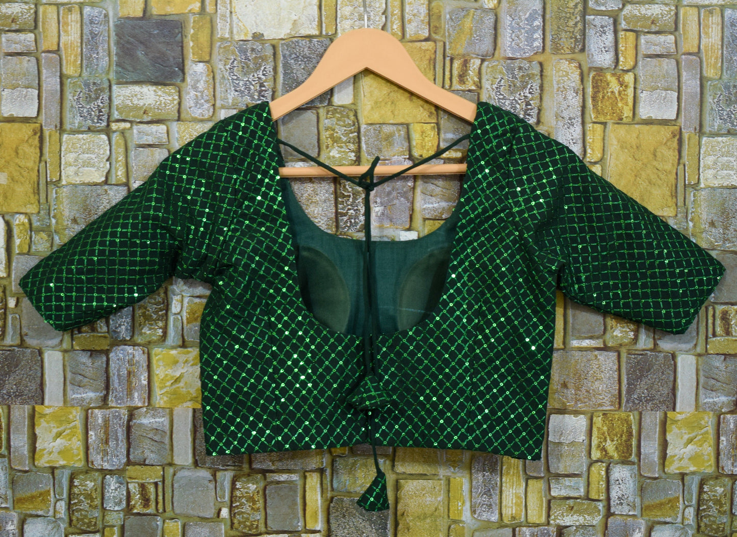 Green saree blouse sequin custom crop top embellished saree top indian ethnic wear elegant saree blouse customised micro crop top